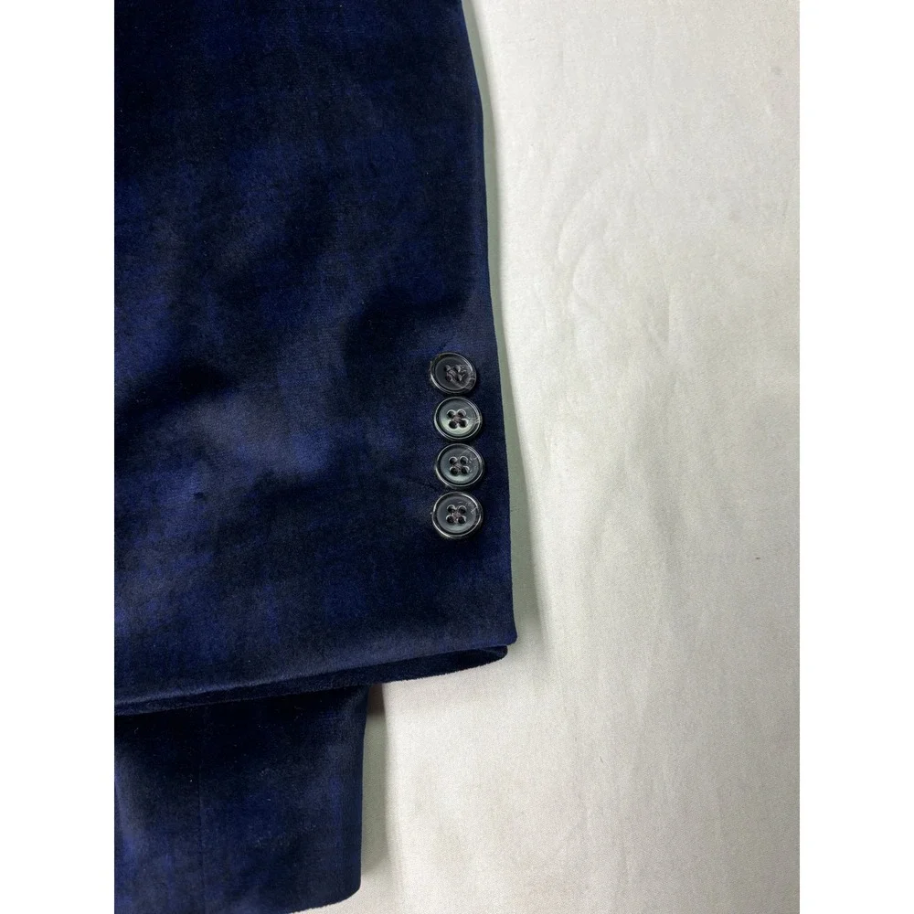 Lauren Ralph Lauren Mens 50R Navy Blue Velvet  Blazer Paisley Lining Coat
